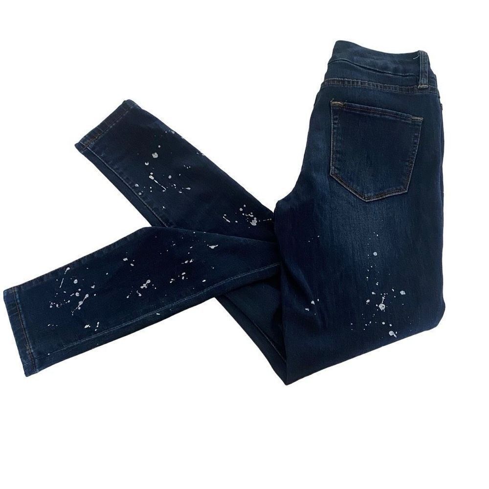 The Limited Size 6 Dark Wash Skinny Jeans Splatter